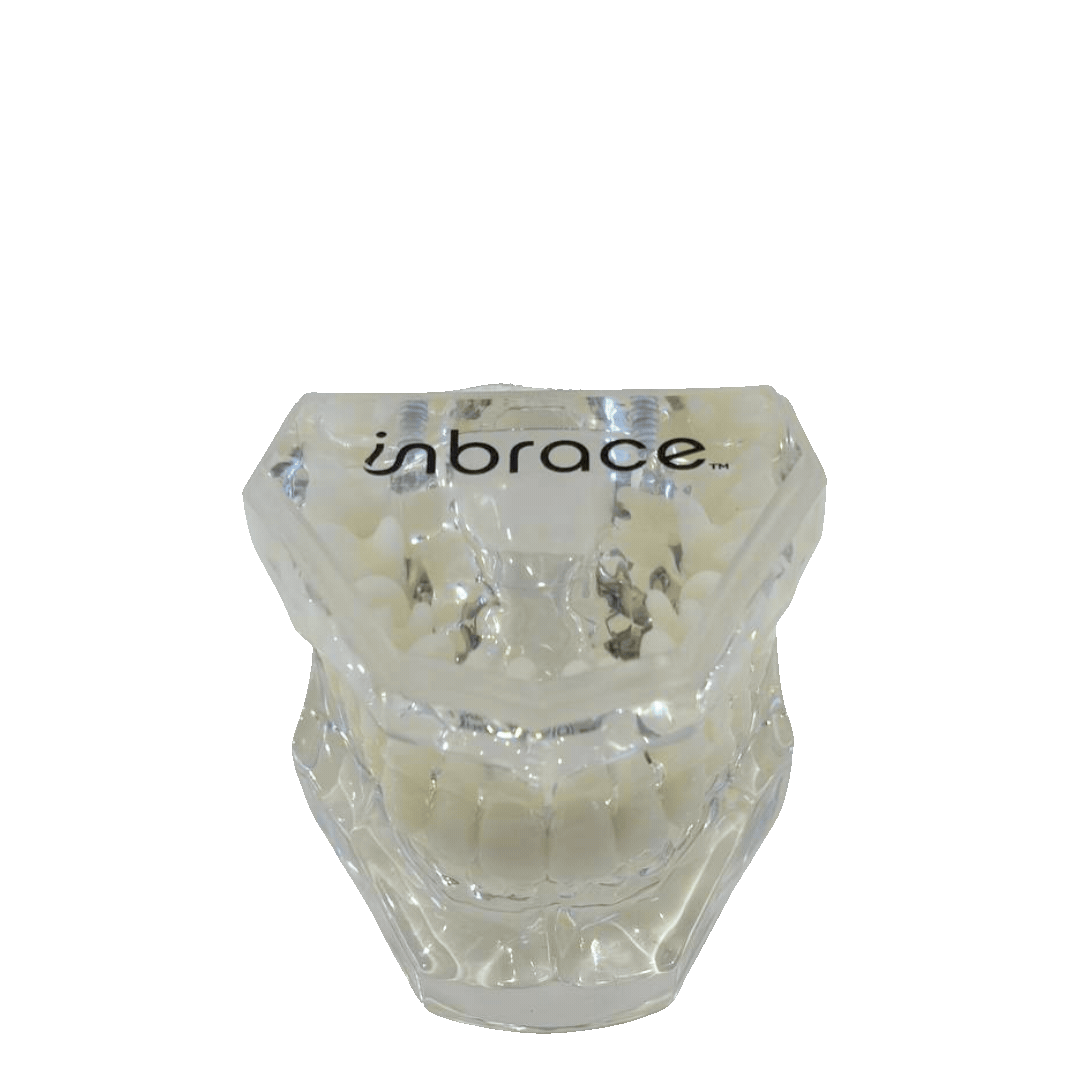 Patient smiling with braces